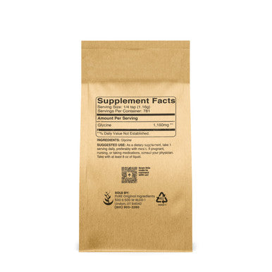 PURE ORIGINAL INGREDIENTS Glycine Powder (2Lb) Non-Gmo, Non-Essential Amino Acid, Allergen-Free