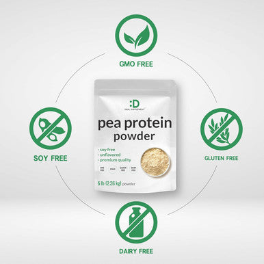 Deal Supplement Unflavored Pea Protein Powder 5lbs Premium North American Grown Peas Easily Digested Isolate Form Great for Shakes Bars or Snacks 27g Protein Serving Soy Vegan