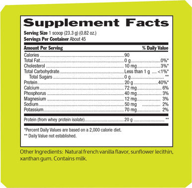Biochem 100 Whey Isolate Protein Natural Flavor 20g of Protein Pre Post Workout Meal Replacement KetoFriendly Easily Digestible Silky Smooth Taste Easy to Mix 36.9 oz