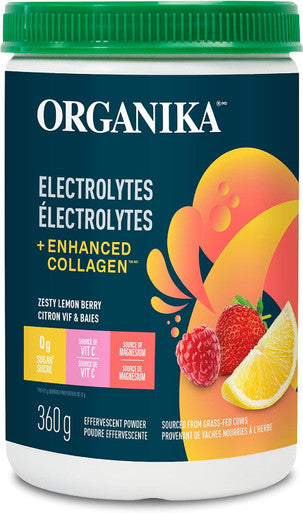 Organika Chocolate Enhanced Collagen, 504G & Electrolytes + Enhanced Collagen- Zesty Lemon Berry - Sugar- Hydration + Protein 360G