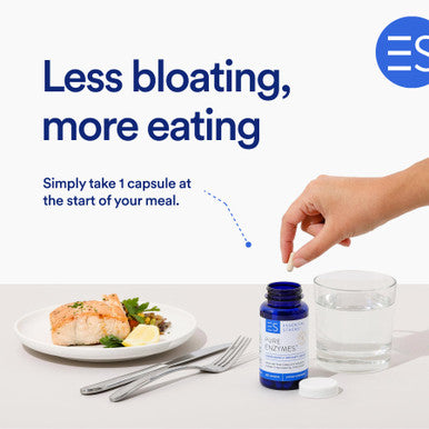 Essential Stacks Pure Digestive Enzymes (Gluten, Dairy & Soy Free) - 18 Enzymes For Digestion Incl. Amylase, Lipase & Lactase - Vegetarian & Non-Gmo (60 Capsules)