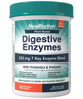 NewRhythm Digestive Enzymes 245 mg with Probiotics and Prebiotics Plant Based 7 Key Enzymes Digestion Nutrient Absorption Protease Amylase & Lipase 60 Vegan Capsules