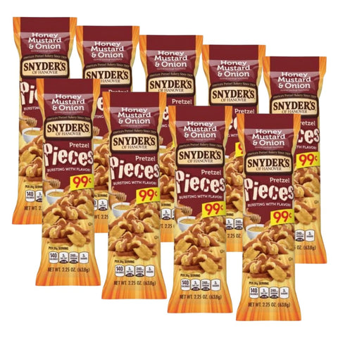 Snyder's Of Hanover Honey Mustard & Onion Pretzel Pieces, 3.25oz Bag (Pack Of 9)