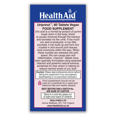 Uriprinol, Uric Acid Cleanse, 60Ct, Twice Daily, Montmorency Cherry Complex With Celery Seed, Turmeric And Banaba Leaf, Vegan