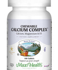 Maxi Health Chewable Calcium Complex - Support Healthy Bones - Vanilla Flavor - 180 Chewies - Kosher