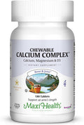 Maxi Health Chewable Calcium Complex - Support Healthy Bones - Vanilla Flavor - 180 Chewies - Kosher