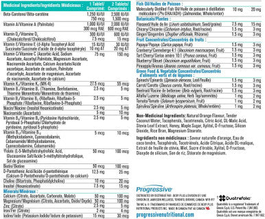 Progressive MultiVitamins for Kids - Orange flavour, 60 Chewable Tablets | Antioxidant source, immune support