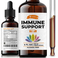 SIRUNES Immune Booster - Immunity Support Multivitamin - Vitamin C And D3, Elderberry, Zinc, Ecea, Ginger, Turmeric - Antioxidant, Energy And Vigor, Brain Boost, Stress Relief (Immune Support 4 Fl Oz)
