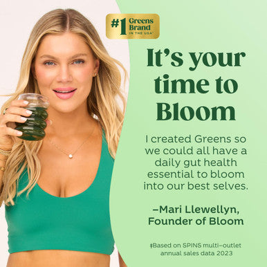 Bloom Nutrition Superfood Greens Powder Stick Packs Digestive Enzymes with Probiotics and Prebiotics Gut Health Bloating Relief for Women Chlorella Green Juice Mix 12 SVG Variety