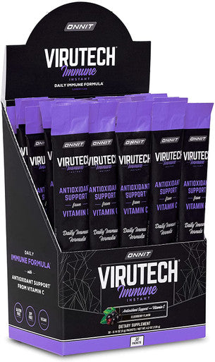 Onnit VIRUTech Immune Instant Powder Drink Mix 30ct Vitamin C Vitamin D3 Zinc LLysine Quercetin AlphaLipoic Acid Elderberry