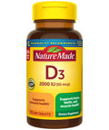 Nature Made Vitamin D3 2000 Iu (50 Mcg) Tablets 125 Count Bonus Bottle For Bone Health (Packaging May Vary)