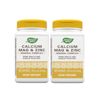 Nature'S Way Calcium Magnesium & Zinc 765 Mg Per Serving 100 Capsules - (Pack Of 2)