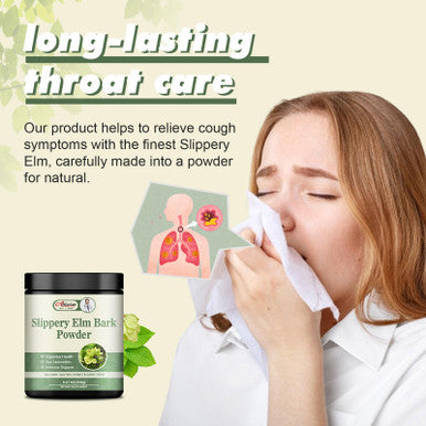 Alliwise Slippery Elm Bank Powder 240G - Herbal Supplement For Soothes Throat,Relieves Coughs & Supports Digestive Health - Non-Gmo, Gluten Free, Vegetarian Friendly.