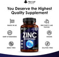 Zinc 50Mg High Strength - Zinc Tablets With Copper, Pure Zinc Supplements Contributes Towards The Immune System, Bone Health And Fertility, Vegan, Non-Gmo, Made In Uk By Leaf 120 Tablets