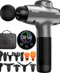 Toloco Massage Gun, Muscle Massage Gun Deep Tissue, Percussion Massage Gun With 12 Replacement Heads, Super Quiet Portable Electric Massager For Athletes, Treatment, Relax, Carbon