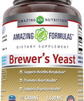 Amazing Nutrition Formulas Brewers Yeast 1500mg Per Serving 500 Tablets Supplement | Non-GMO | Gluten | Made in USA