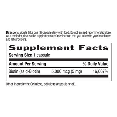 Country Life Biotin High Potency 5Mg 120 Count