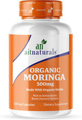 Aitnaturals Organic Moringa - 500 mg (120 Capsules) Rich Antioxidant formula Support Joint & Bone Health Boost Immunity & Digestion Promote Better Sleep Eye Skin & Hair Health Mobility | Non-GMO