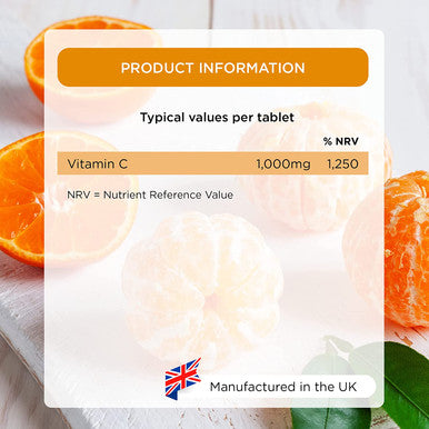 Healthspan Orange Effervescent Vitamin C 1,000mg (40 Tablets) | Supports Immune & Nervous Systems | Maintain Good Energy Levels | Zero-Sodium to Help Maintain Normal Blood Pressure | Vegan
