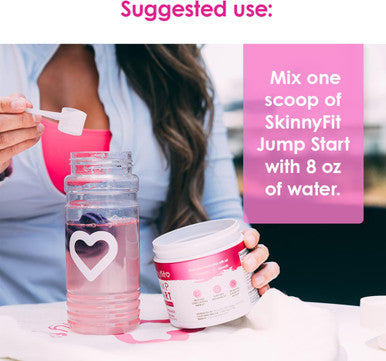 SkinnyFit Jump Start Pre Workout Supplement for Women 30 Servings - Creatine Free Powdered Mix Drink to Help Increase Energy, Focus, and Endurance, Pink Lemonade Flavor