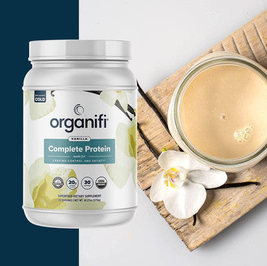 Organifi Complete Protein Vanilla Flavor - Organic Vegan Plant Based Protein Powder With Digestive Enzymes - 30 Day Supply - No Soy, Dairy, Or Gluten