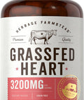 Carlyle Grass Fed Beef Heart Supplement | 3200mg | 200 Count | Desiccated Pasture Raised Bovine Capsules | Non-GMO Gluten | by Herbage Farmstead
