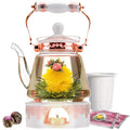 Teabloom Flowering Tea Chest - Curated Collection of 12 Gourmet Flowering Teas - Packaged in Beautiful -Ready Tea Box