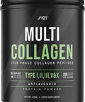 Multi Collagen Protein Powder (400g) - Types I, II, III, V & X - Hydrolyzed Grass Fed Bovine, Wild Caught Fish, & -Range Chicken & Eggshell Collagen. Non-GMO, Halal.