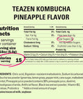 Teazen Pineapple Kombucha Tea Hydration Drink Mix Sugar Live Probiotics & Prebiotics 30 Sticks 5.29oz