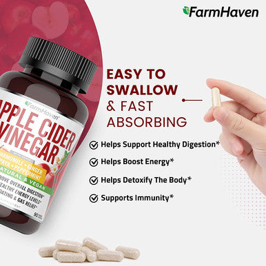 Apple Cider Vinegar Capsules with Ginger Papaya Chamomile 1390mg Improves Digestion Energy Immunity Soothes Gas Bloating Issues Like with Mother NonGMO 100 Natural 180 Capsules