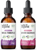 Wild & Organic Milk Thistle Tincture 2 Fl Oz & Liver Cleanse Tincture 2 Fl Oz