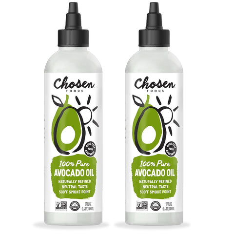Chosen Foods 100% Pure Avocado Oil, Keto Diet Friendly, Kosher Oil for Baking, High-Heat Cooking, Frying, Homemade Sauces, Dressings and Marinades (1 liter)