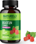 NATURELO Biotin Gummies - Supports Healthy Hair, Skin & Nails - High Potency 2500 mcg - Non GMO, Gluten Free - 60 Gummies