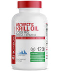 Bronson Antarctic Krill Oil 2000 Mg With Omega-3S Epa Dha Astaxanthin And Phospholipids 120 Softgels (60 Servings)