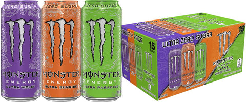 Monster Energy Zero Ultra, Sugar Free Energy Drink, 16 Ounce | Pack of 15