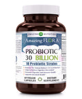 Amazing Flora Probiotic 10 Best Probiotics Strains | 30 Billion | 60 Veggie Capsules Supplement | Non-Gmo | Gluten Free | Suitable For Vegetarians | Made In Usa