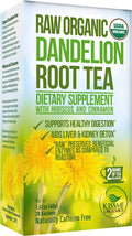 Kiss Me Organics Dandelion Root Tea - 1 Pack (20 Bags) Premium, Organic, Raw Digestive Tea - Detox Teabags to Cleanse & Help Boost Immunity