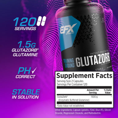 Efx Sports Training Ground Glutazorb Powder Highly Concentrated Ph Correct Glutamine Supplement Digestion & Immune Support 140 Servings (Unflavored)