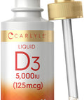 Carlyle Liquid Vitamin D3 | 5000 Iu (125 Mcg) | 2 Oz | Vegetarian, Non-Gmo, And Gluten Free Supplement | Vitamin D Liquid Drops