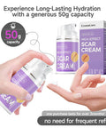 Advanced Scar Cream, 1.7 Oz(50Ml) Large Capacity, Silicone Scar Gel For After Surgical, C-Section, Stretch Marks, Keloids, Burns, Effective On Old & Scars,Lavender Scent