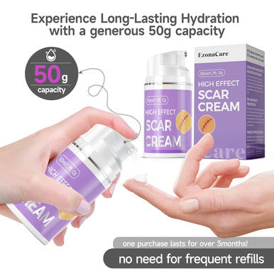 Advanced Scar Cream, 1.7 Oz(50Ml) Large Capacity, Silicone Scar Gel For After Surgical, C-Section, Stretch Marks, Keloids, Burns, Effective On Old & Scars,Lavender Scent