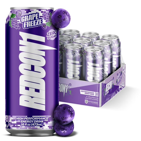 REDCON1 Energy High Performance Drink, Vice City - Zero Sugar Energy Drink with Alpha GPC Nootropic - 200mg of Natural Caffeine from Green Coffee Beans - Vitamin B6, B12 & B5 to Boost Mood (12 ct)