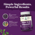 Extra Strength Iron Gummies For Women And Men - Potent 45Mg Per Serving Chewable Iron Supplement For Women And Men With Vitamin C For Higher Absorption - Vegan Daily Iron Gummy No Artificial Flavors