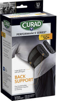 Curad Performance Series Back Support Designed for Active Seniors 50+ Large Easy to Grip Tabs & Loops for Easier Application Helps with Moderate to Lower Back Pain