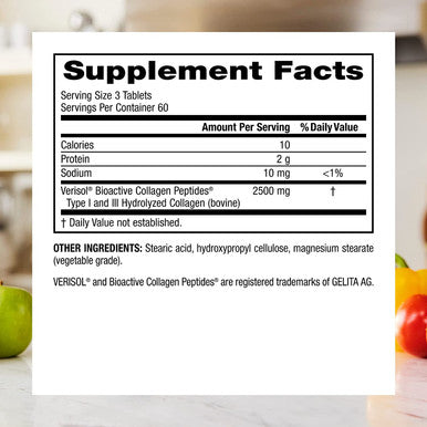 Webber Naturals Collagen30 AntiWrinkle 2500mg of Bioactive Collagen Peptides Per Serving 180 Tablets Helps Reduce Deep Wrinkles Fine Lines Stimulates Skin Cells Non GMO Dairy Gluten