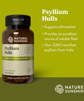 Nature'S Sunshine Psyllium Hull, 100 Capsules | Organic Intestinal System Support Is High In Soluble Fiber Which Facilitates The