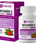 OMOGS Womens Probiotic with Cranberry Extract Organic Prebiotics and Vitamin C 90 Billion CFUs 18 Strains Help for Boost Immune Digestive Gut Health and Womens Health Gluten and Soy Free 90 Tablets