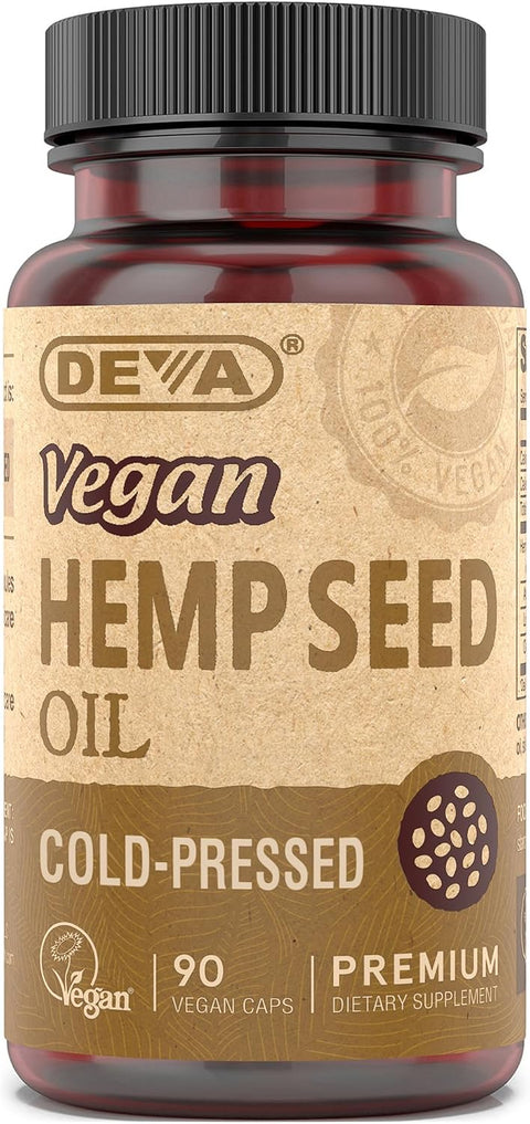 DEVA Vegan Virgin Hemp Seed Oil Capsules ÃƒÂ¢Ã¢â€šÂ¬Ã¢â‚¬Å“ Cold-Pressed, Unrefined, 90 Count