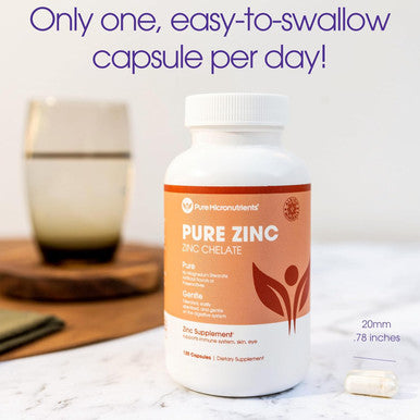 Pure Zinc Supplement, Natural Zinc Glycinate Supplements, (Chelated) 25Mg, 120 - Pure Micronutrients