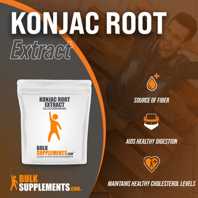 BulkSupplements Glucomannan Extract Powder - Konjact Root Powder, Soluble Fiber Supplement - Powder - 2g (2000mg) (500 Grams - 1.1 lbs)